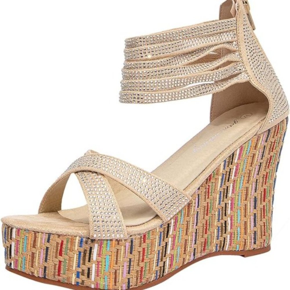 Women's wedge platform sandals - Picture 2 of 7